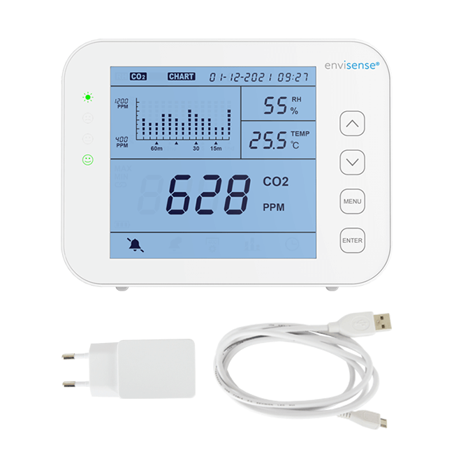 CÂBLE USB 3 MÈTRES ET PRISE POUR DÉTECTEUR CO2 CAPTEUR CO2 REFERENCE TR1771  - Sanipousse produits HACCP